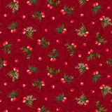 Gingham Garland MAS11463-R Red Maywood Studio Fabric Image