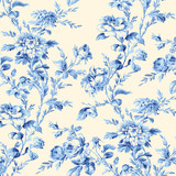 All Our Hearts MAS10510-EB Cream/Blue Maywood Studio Fabric Image