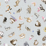 Whiskers & Paws MAS10416-K Grey Hannah Dale Fabric Image
