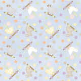 Little Chicks Flannel MASF10561-B Blue Bonnie Sullivan Fabric Image Little Chicks Flannel MASF10561-B Blue Bonnie Sullivan Fabric Image