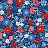 Star-Spangled Beauty MAS10840-N Navy Kimberbell Fabric Image Star-Spangled Beauty MAS10840-N Navy Kimberbell Fabric Image