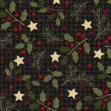 Holly Jolly Flannel MASF10894-J Black Bonnie Sullivan Fabric Image Holly Jolly Flannel MASF10894-J Black Bonnie Sullivan Fabric Image
