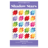 Shadow Play Flannel Shadow Stars Quilt Free Pattern Cover Image Brights
