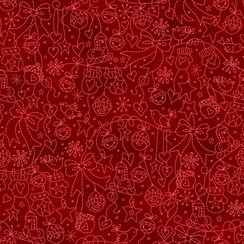 Christmastime MAS11093-R Red Robin Kingsley Fabric Image