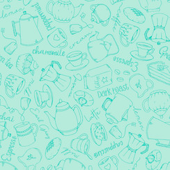 Dessert First MAS11229-Q Aqua Kris Lammers Fabric Image