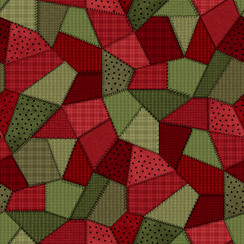 Patchwork Woolies Flannel MASF11310-RG Red/Green Bonnie Sullivan Fabric Image