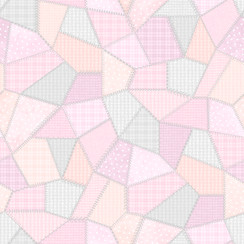 Patchwork Woolies Flannel MASF11310-WP White/Pink Bonnie Sullivan Fabric Image