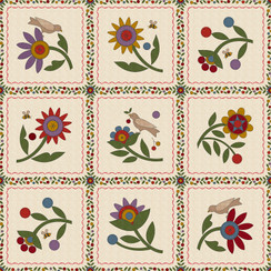 Penny Flower Flannel MASF11430-E Cream Bonnie Sullivan Fabric Image