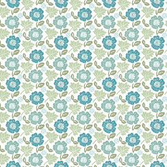 Printed Garden MAS11361-BQ Blue/Aqua Susie Hetherington Fabric Image