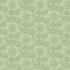 Printed Garden MAS11363-G Green Susie Hetherington Fabric Image
