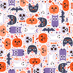 Trick or Sweet MAS11551-W White Maywood Studio Fabric Image