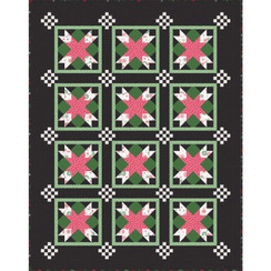 Christmas Night Shiny Blossoms Quilt Image