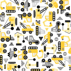 Playtime Flannel Basics MASF10453-W White Maywood Studio Fabric Image
