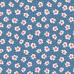 Cups & Quilts MAS10592-B Blue Lydia Johnson Fabric Image