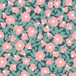 Cups & Quilts MAS10593-GP Green/Pink Lydia Johnson Fabric Image