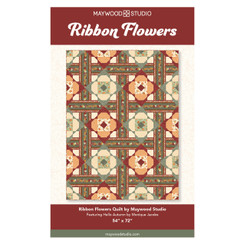Ribbon Flowers free quilt pattern made with Hello Autumn