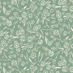 Cottage Flowers MAS10835-G Green Susie Hetherington