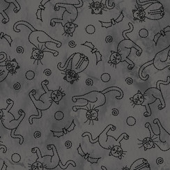 Spooky Stitches MAS10872-K Gray Robin Kingsley Fabric Image