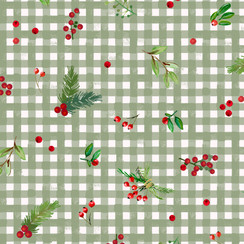 Winter Wreaths MAS10883-G Green Maywood Studio Fabric Image