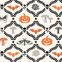 Goth Gardens MAS10851-W White Maywood Studio Fabric Images