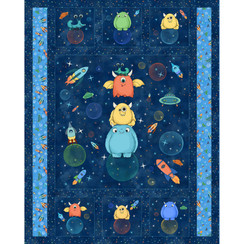 Space Monsters Minky MASMK10927-NZ Dark Navy/Multi Maywood Studio Fabric Image