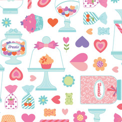 Sweet Shoppe MAS11021-W White Kimberbell Fabric Image