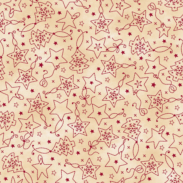 Christmastime MAS11092-ER Cream/Red Robin Kingsley Fabric Image