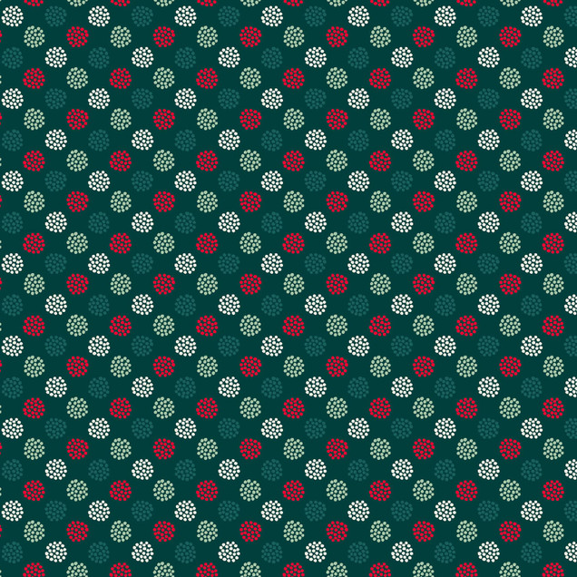 Holiday Stitches MAS11176-G Deep Green Maywood Studio Fabric Image