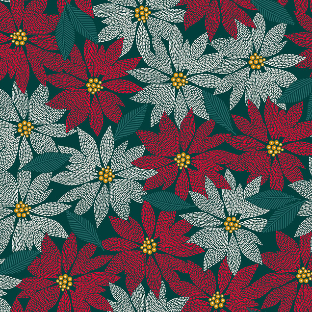 Holiday Stitches MASQB11178-RG Red/Green Maywood Studio Fabric Image