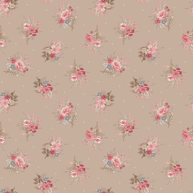 Meadow Blush MAS11133-T Tan Maywood Studio Fabric Image