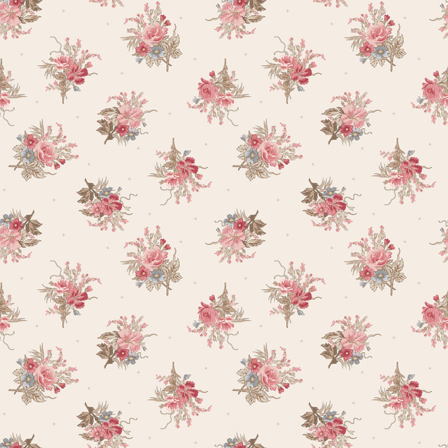 Meadow Blush MAS11133-W White Maywood Studio Fabric Image