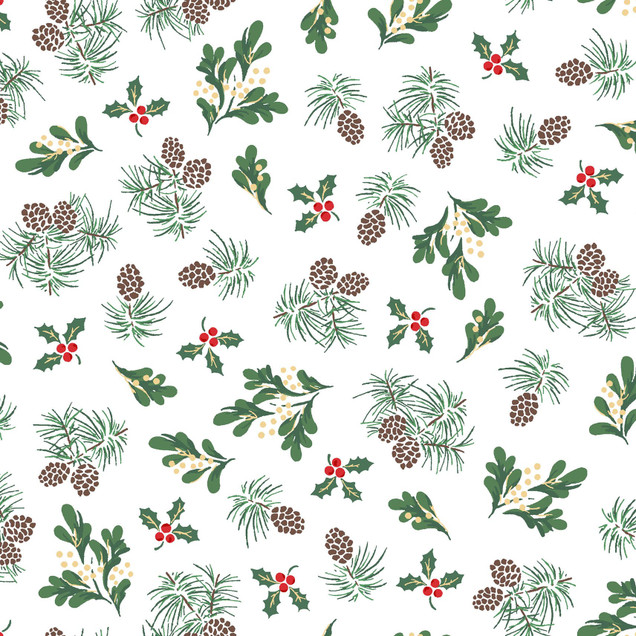 Merry Mix MASM11110-WZ White/Multi Maywood Studio Fabric Image