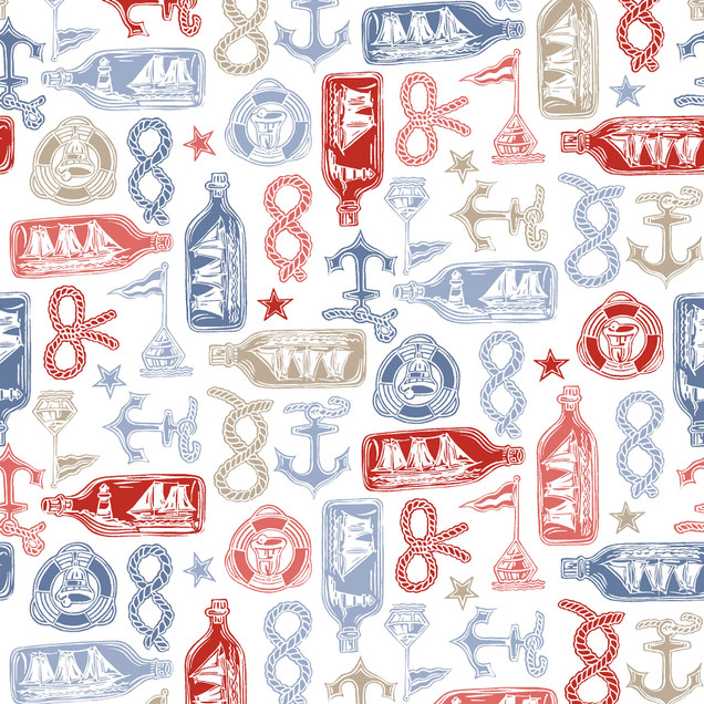 Regatta Days MAS11101-WZ White/Multi Maywood Studio Fabric Image