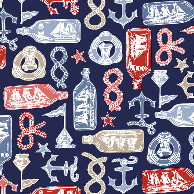 Regatta Days MASC11107-BZ Blue/Multi Maywood Studio Fabric Image