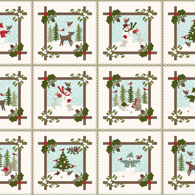 Snowtop Mountain Flannel MASF11161-E Cream Bonnie Sullivan Fabric Image