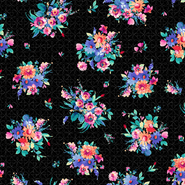 Summer Buzz MAS11063-J Black Maywood Studio Fabric Image