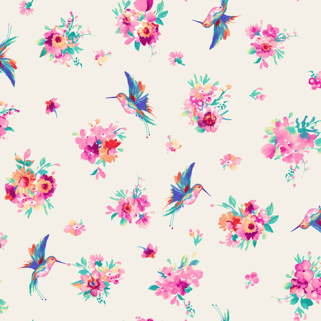 Summer Buzz MAS11064-E Cream Maywood Studio Fabric Image