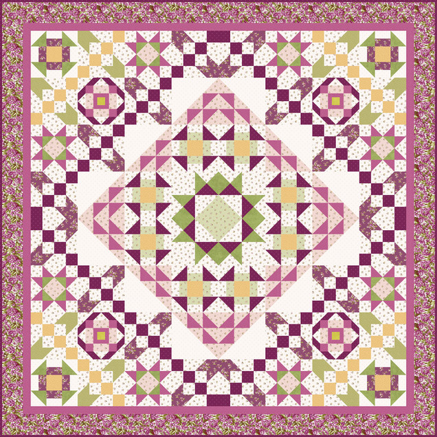 Flower Garden Square Quilt Project Image