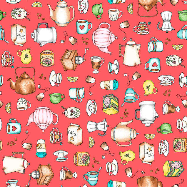 Dessert First MAS11222-R Rose Red Kris Lammers Fabric Image