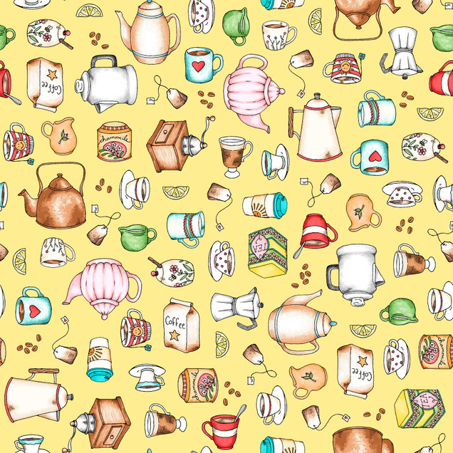 Dessert First MAS11222-S Creamy Yellow Kris Lammers Fabric Image