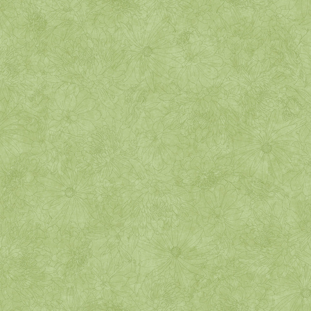 Fine Line Floral 108"" Quilt Backs MASQB11240-G Green Maywood Studio Fabric Image