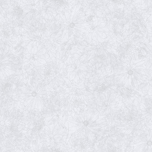 Fine Line Floral 108"" Quilt Backs MASQB11240-KW Pale Gray Maywood Studio Fabric Image