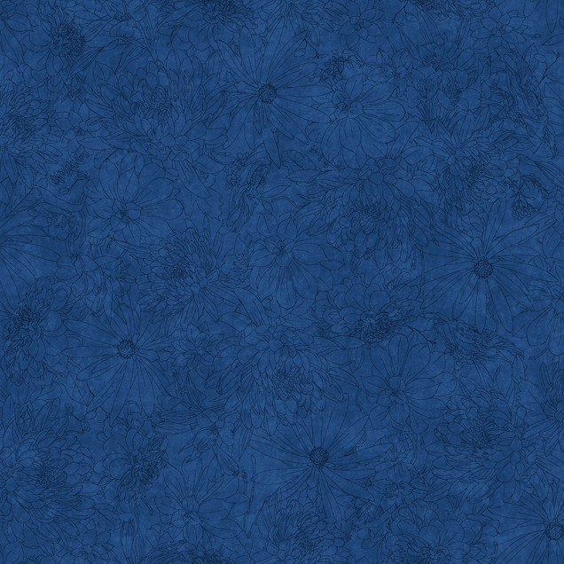 Fine Line Floral 108"" Quilt Backs MASQB11240-N Deep Navy Maywood Studio Fabric Image