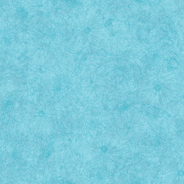 Fine Line Floral 108"" Quilt Backs MASQB11240-Q Soft Aqua Maywood Studio Fabric Image