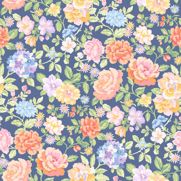 Gathering Sun MAS11190-BZ Blue/Multi Maywood Studio Fabric Image