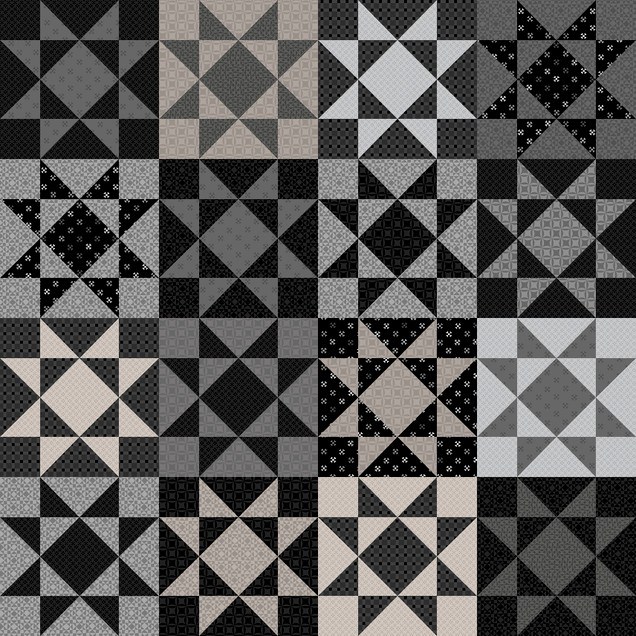 Colorblock Party Neutrals 108" Cheater Prints MASQB11150-J Black Maywood Studio Fabric Image