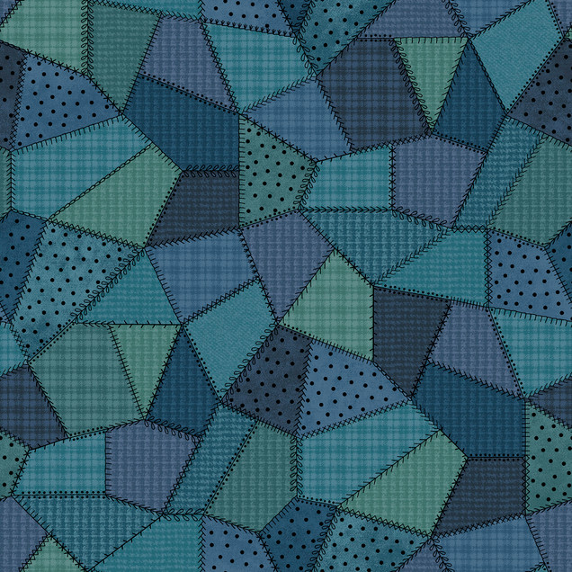 Patchwork Woolies Flannel MASF11310-B Blue Bonnie Sullivan Fabric Image