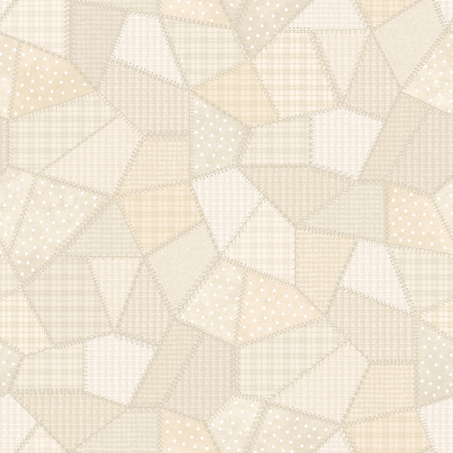 Patchwork Woolies Flannel MASF11310-E Cream Bonnie Sullivan Fabric Image