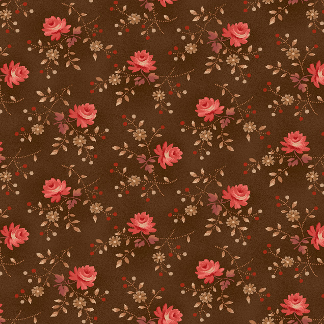 Madder Rose MAS11313-A Brown Maywood Studio Fabric Image