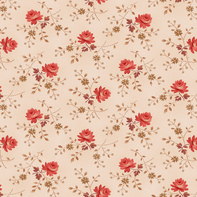 Madder Rose MAS11313-E Cream Maywood Studio Fabric Image